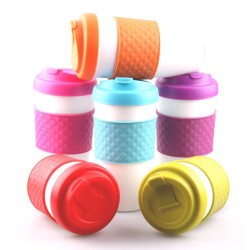 Set of 6 Large Sized 24oz BPA-Free Double-Wall Travel To-go Mugs with Comfort Grip $17.95