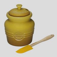 Le Creuset Stoneware 14-Ounce Mustard Jar, Dijon $29.99