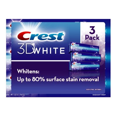 Crest 3d White Vivid Anticavity Teeth Whitening Radiant Mint Toothpaste Triple Pack 5.8 Oz (Pack of 3), Packaging May Vary  $7.71