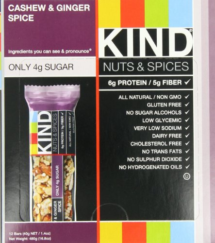 KIND Nuts & Spices, Cashew & Ginger Spice, 12-Count Bars $15.48