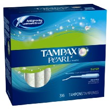 Tampax Pearl Plastic Unscented Tampons 72 count $4.47