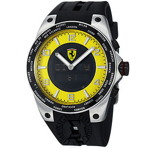 Ferrari World Time Men's Yellow Dial Analog Digital Watch FE-05-ACC-YW    $259.99(71%off)