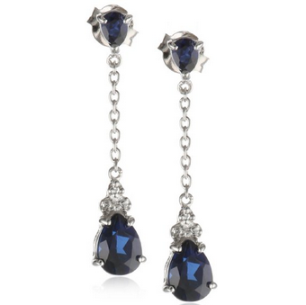 XPY Sterling Silver and Created Sapphire Drop Earrings $39.99 (67% off) 