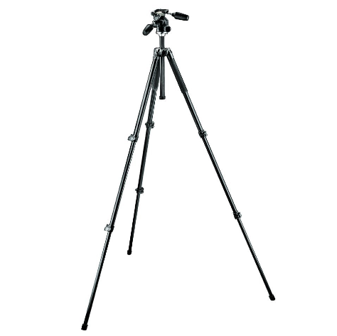 Manfrotto MK294KIT Aluminum Tripod Kit with 3-Way Head with Quick Release and Tripod Bag (Black) $129.99(43% off)