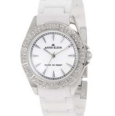 Anne Klein Women's 109683MPWT Swarovski Crystal Silver-Tone and White Ceramic Bracelet Watch $58.00 (61%off) 