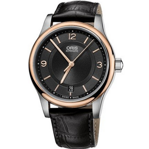 Oris Classic Date Black Dial Black Leather Mens Watch 733-7578-4334LS  $593.40(48%off) + Free Shipping 