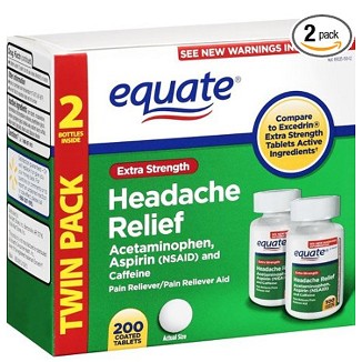 Equate Extra Strength Headache Relief 2-Pack (400 tablets) Compare to Excedrin Extra Strength $14.95