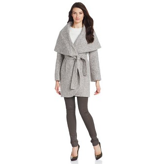 T Tahari Women's Marla Oversize Collar Tweed Wool Coat $128.25+free shipping