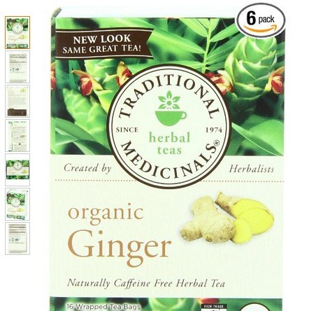Traditional Medicinals Organic Ginger, 16-Count Boxes (Pack of 6)   $19.89 