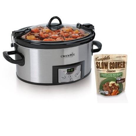 Crock-Pot SCCPVL610-S 6-Quart Programmable Cook and Carry Oval Slow Cooker, Includes One Bonus Campbell's Slow Cooker Sauce, only  $34.92 