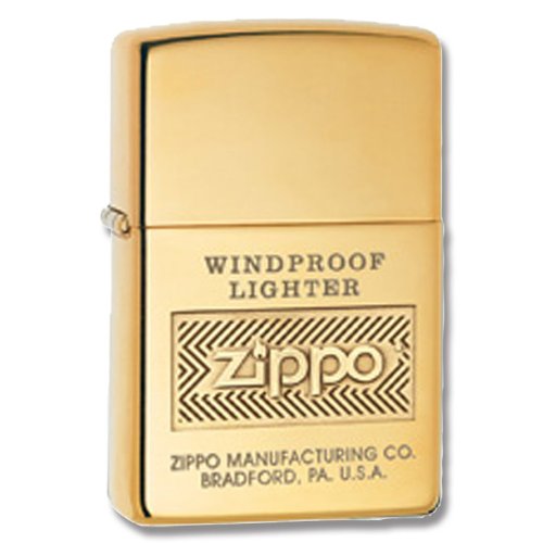 Zippo Logo High Polish Brass Lighter (Gold, 5 1/2x3 1/2-cm), only $21.53