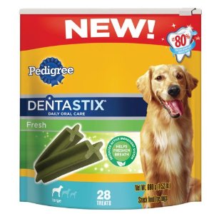 Pedigree Dentastix Fresh Oral Care Treats for Dogs, Large, 1.52-Pound $8.39