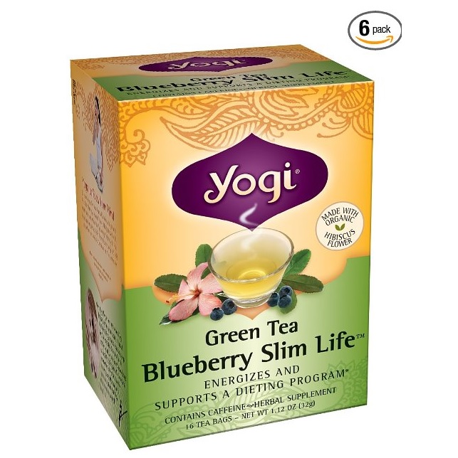 Yogi Blueberry Slim Life Green Tea, 16 Tea Bags (Pack of 6), only $16.47, Free shipping