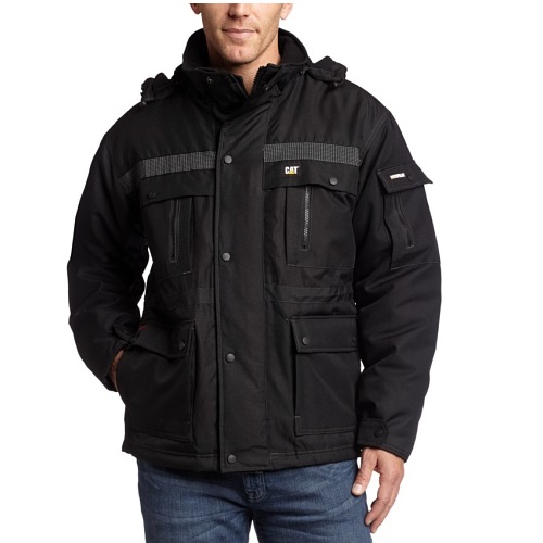 Caterpillar Men's Heavy Insulated Parka, Black,, only $75.99, free shipping