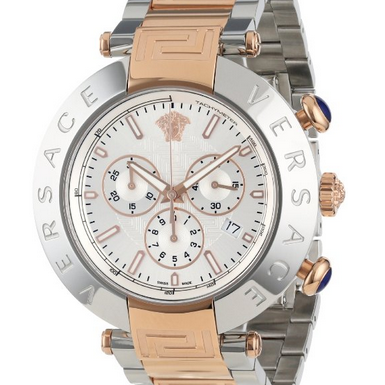 Versace Men's VA8030013 Reve Chrono Round Stainless Steel Rose Gold Ion-Plated Bracelet Date Watch $1,619.21(35%off) 