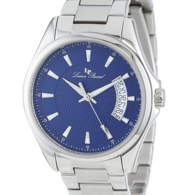 Lucien Piccard Men's 98660-33 Excalibur Blue Textured Dial Stainless Steel Watch  $48.99(93%off)  