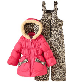 Pink Platinum Girls 2-6X Cheetah Snowsuit, Fuchsia, 2/Toddler $23.07  