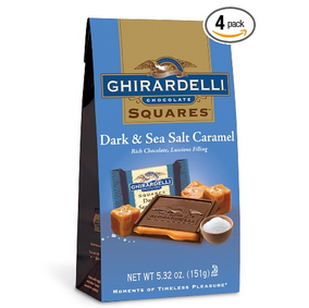 Ghirardelli Dark and Caramel Sea Salt, Chocolate Squares, 5.32-Ounce Bag (Pack of 4), only $11.13, free shipping after clipping coupon
