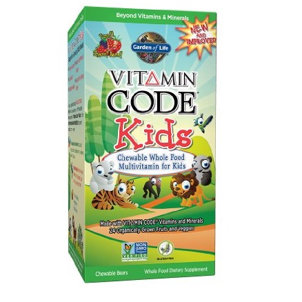 Garden of Life Vegetarian Multivitamin Supplement for Kids - Vitamin Code Kids Chewable Raw Whole Food Vitamin with Probiotics, 60 Chewable Bears, only $8.98, free shipping