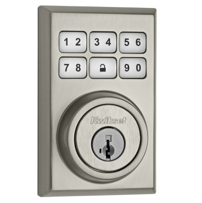 Kwikset 909 SmartCode Electronic Deadbolt featuring SmartKey in Satin Nickel, only $79.35, free shipping after automatic discount at checkout