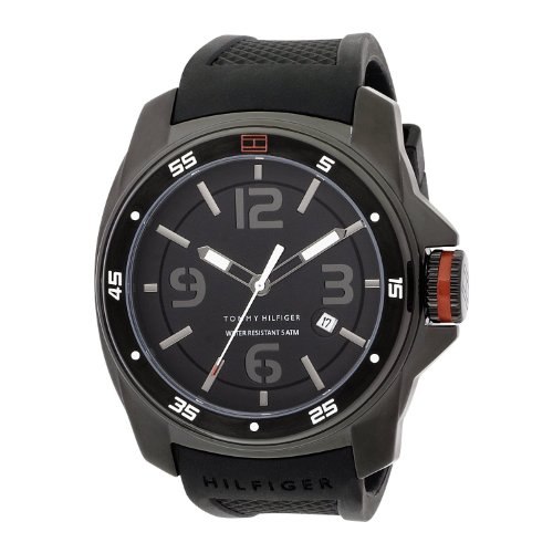 Tommy Hilfiger Men's 1790708 Sport Black Ion Plated Case with Silicon Strap Watch $50.00+free shipping