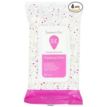 Summer's Eve Feminine Cloth, Sensitive Skin, 32-Count Pouch (Pack of 4) $13.60+free shipping