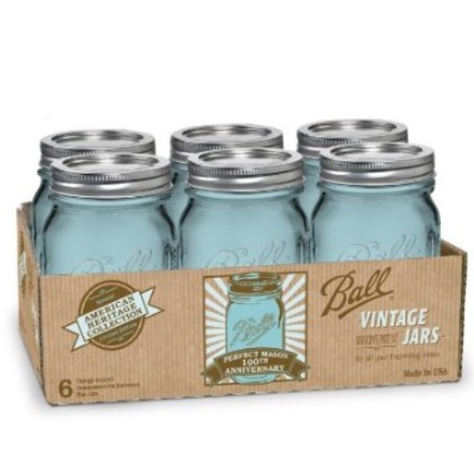 Ball Jar Heritage Collection Pint Jars with Lids and Bands, Set of 6 $8