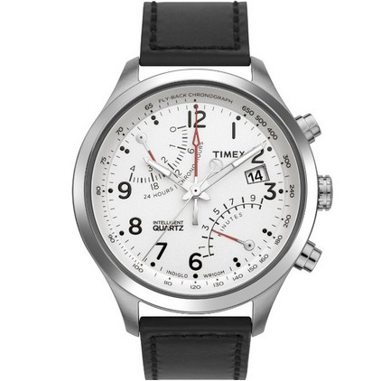 Timex Men's T2N701 Intelligent Quartz SL Series Fly-Back Chronograph Black Leather Strap Watch $63.18+free shipping