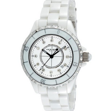 降！Akribos XXIV 阿克波斯 AKR485WT 女式陶瓷腕錶 原價$845.00  現特價只要$72.99包郵