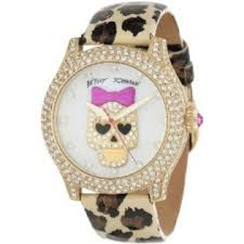 Betsey Johnson Women's BJ00019-25 Analog Skull Dial and Leopard Printed Strap Watch $129.50