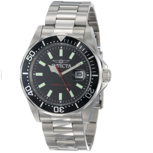 Invicta Men's 15445 Pro Diver Black Dial Stainless Steel Watch， only $49.99, free shipping