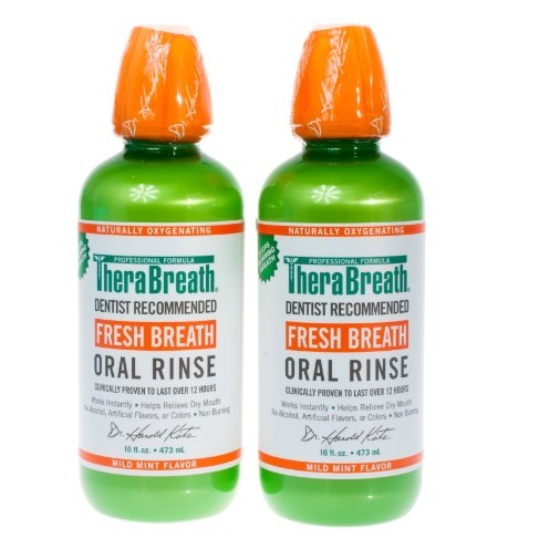 TheraBreath 24-Hour Fresh Breath Dentist Formulated Oral Rinse - Mild Mint Flavor, 16 Ounce (Pack of 2), only $11.54