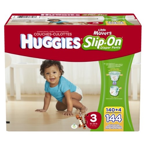 Huggies Little Movers Slip-On Diapers Mega Colossal Pack, Size 3, 144 Count, only $22.22, free shipping