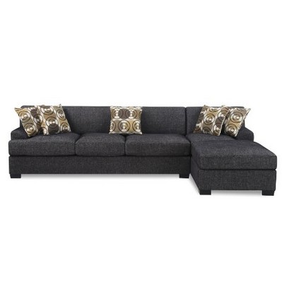 Bobkona Benford 2-Piece Chaise Sectional Sofa Collection with Faux Linen, Ash Black $684.33(47% off)