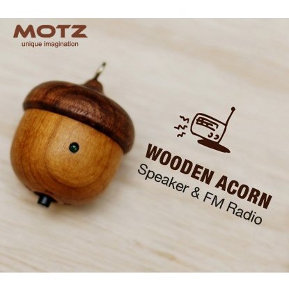 Motz Tiny Wooden Acorn Speaker (Bulid-in FM Radio) for iPod and MP3 Player (100% Made in Handicraft) $32.89 