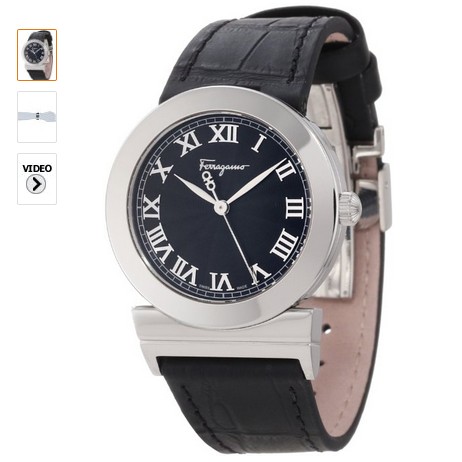 Salvatore Ferragamo菲拉格慕 F72SBQ9909 S009 不鏽鋼黑色錶盤真皮女士手錶 $420.72