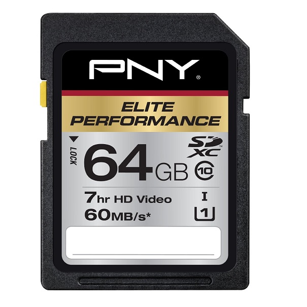 PNY Elite Performance 64GB UHS-1 SDXC Flash Card (P-SDX64U1H-GE), only $29.99