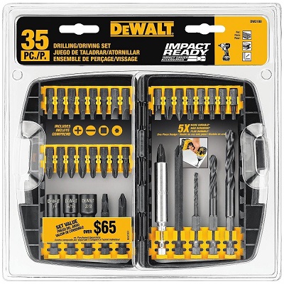 DEWALT DW2180 35-Piece Impact Ready Drilling/Fastening Set, Only $13.99 