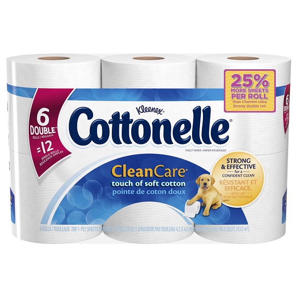 Cottonelle Clean Care Toilet Paper, Double Roll, 6 Count (Pack of 8) , only $20.74, free shipping