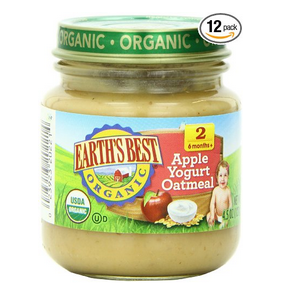 Earth's Best Organic 2nd Wholesome Breakfast, 4.5 Ounce (Pack of 12)Apple Yogurt Oatmeal  $12.90