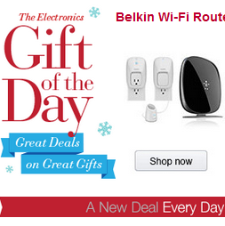 金盒特价！Belkin AC 1750 DB Wi-Fi双频AC +路由器（F9K1115）+Belkin家庭自动化开关和传感器 $179.99 