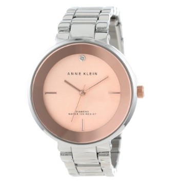 Anne Klein安妮·克萊因  AK/1281RGRT  玫瑰金鑽石錶盤石英機芯女士手錶   $34.99