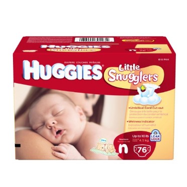 Huggies好奇Little Snugglers 新生兒紙尿褲76片 點coupon后$16.03