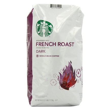 Starbucks French Roast Whole Bean Coffee, 40-Ounce, only $24.00