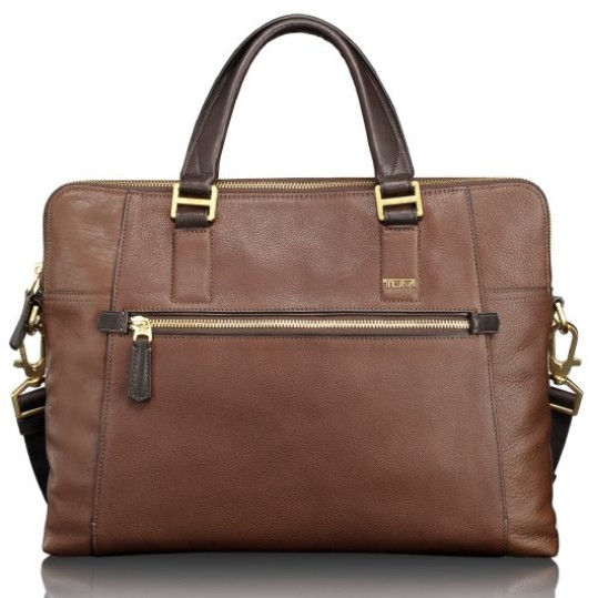 Tumi Luggage Beacon Hill Branch Slim Laptop Brief, Brown, One Size $318.75+free shipping