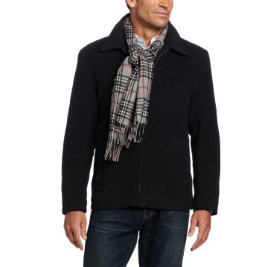 Dockers Men's Plush Open Bottom Jacket with Scarf, Charcoal $42.62+free shipping