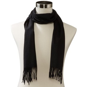 Amicale Men's 100% Cashmere Scarf, Black, One Size $28.34