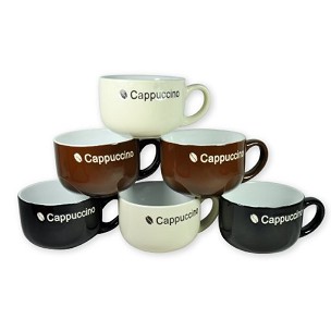 Francois et Mimi 14-Ounce Colored Ceramic Coffee/Soup Mugs, Large, Cappuccino, Set of 6 $9.99