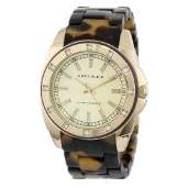 Anne Klein Women's 10/9988CHTO Swarovski Crystal Accented Gold-Tone Tortoise Resin Bracelet Watch $29.99 eligible for FREE One-Day Shipping