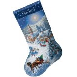 Dimensions Needlecrafts Gold Cross Stitch Sleigh Ride at Dusk Stocking $17.99 FREE Shipping on orders over $49